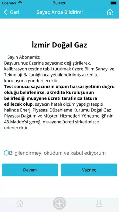 Capturas de tela do İzmir Doğal Gaz Mobil