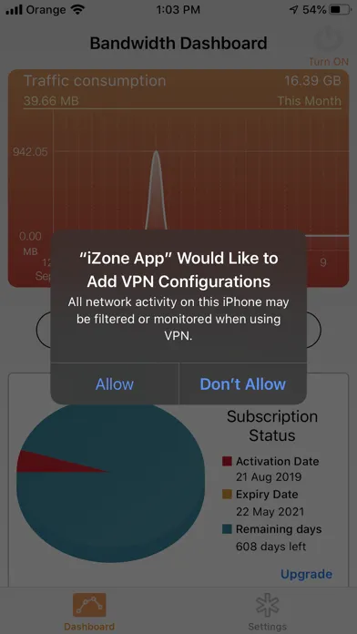 Ảnh chụp màn hình của iZone App