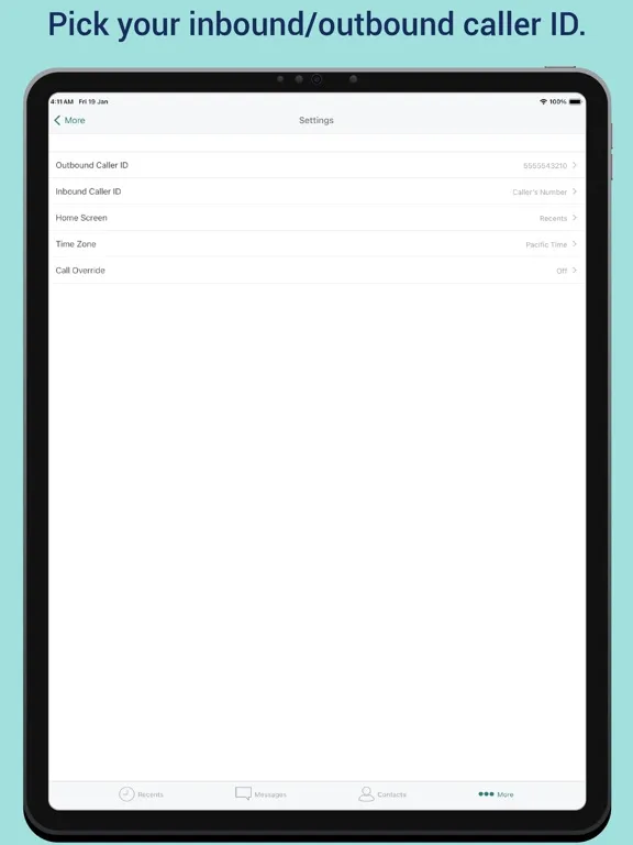 eVoice – business phone number iPad  स्क्रीनशॉट