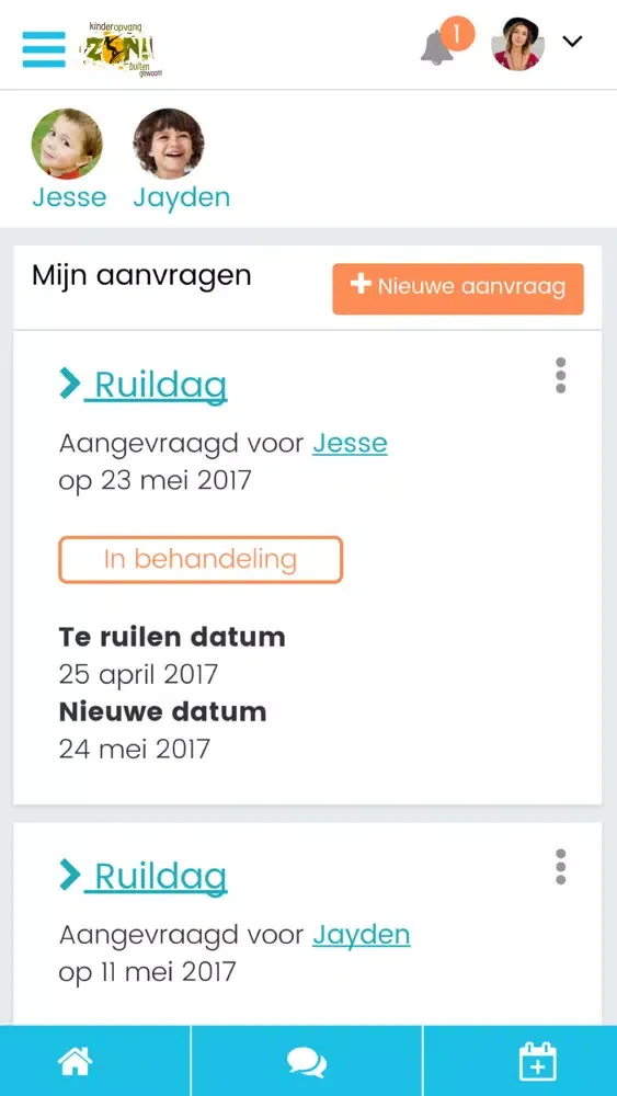 Kinderopvang ZON! ouder app Screenshots