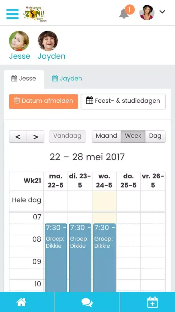 Kinderopvang ZON! ouder app Screenshots