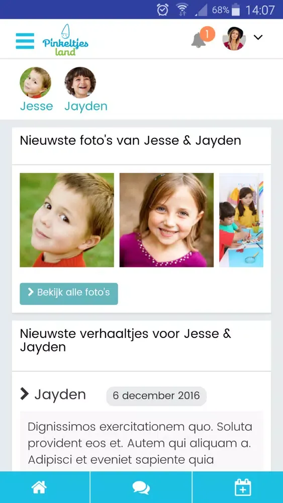 Capturas de tela do Pinkeltjesland ouder app