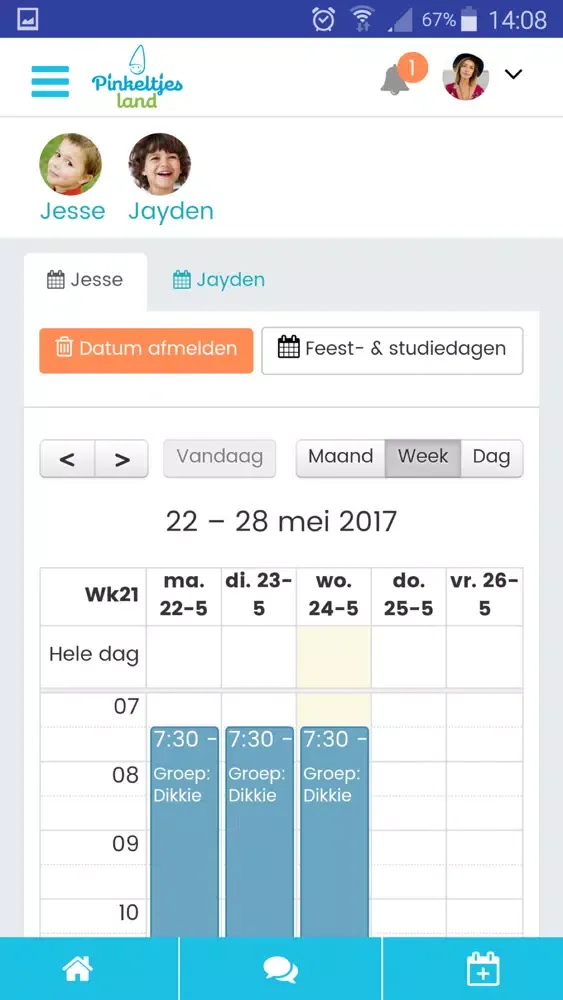 Capturas de tela do Pinkeltjesland ouder app