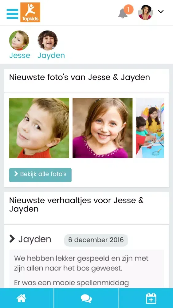 Topkids Kinderopvang ouder app Ekran Görüntüleri