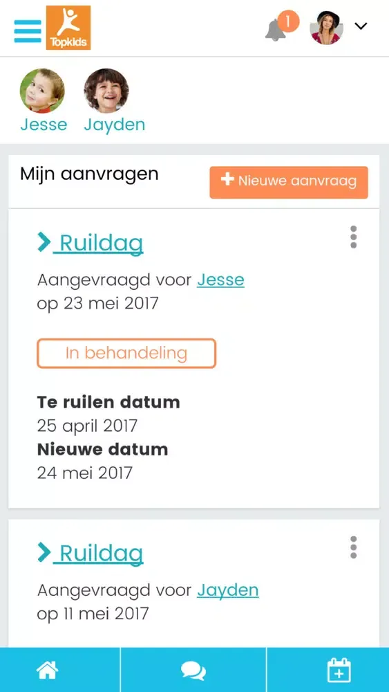 Topkids Kinderopvang ouder app Ekran Görüntüleri