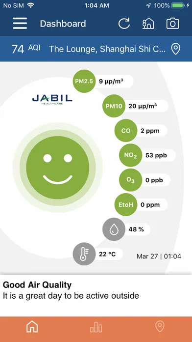 Capturas de tela do AirQualityDevice