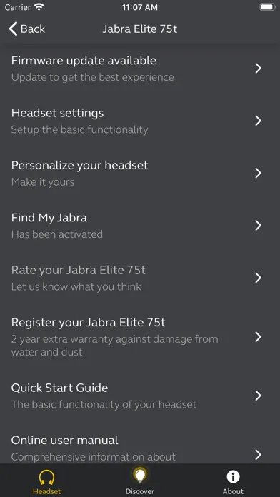 Tangkapan layar Jabra Sound+