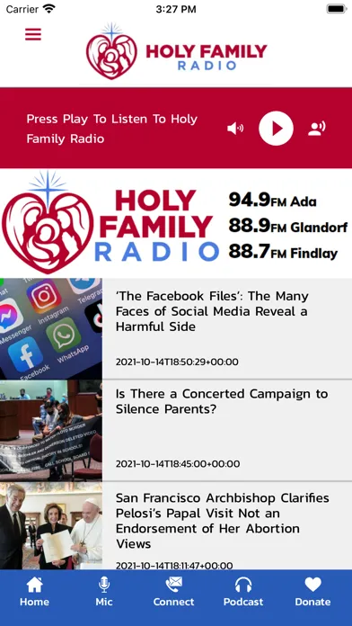 Holy Family Radio Ekran Görüntüleri