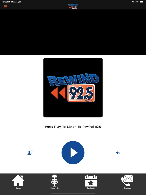 Tangkapan layar Rewind 92.5 iPad 