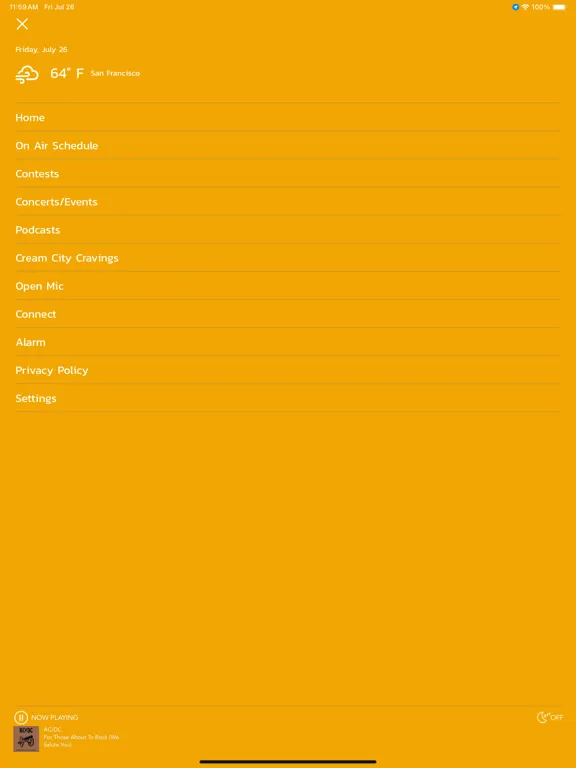 Tangkapan layar 96.5 WKLH iPad 