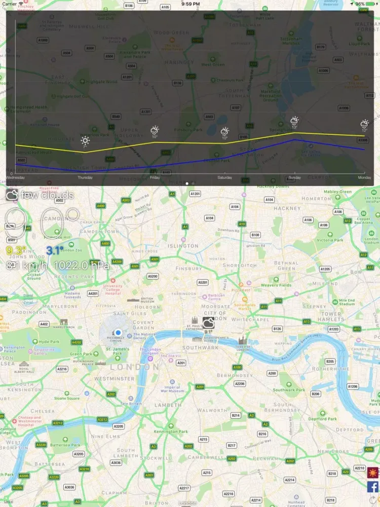 Alarm Weather Widget iPad 應用截圖