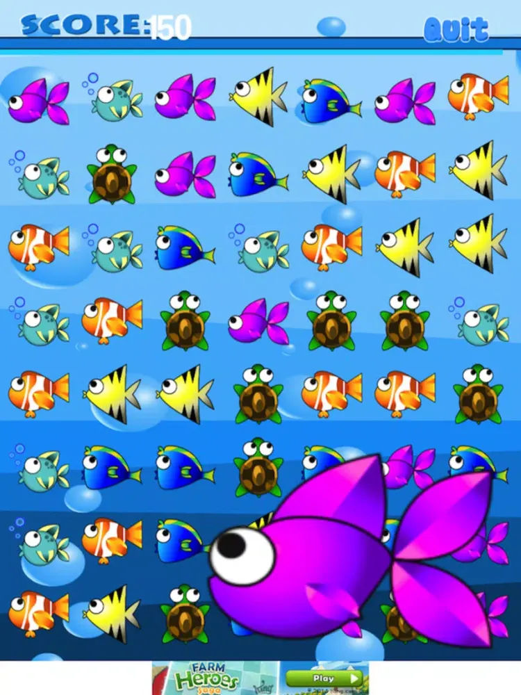 Capturas de tela do A Big Gold Fish Match 3 Mania Game – Big Action Puzzle Fun in the Sea! iPad 