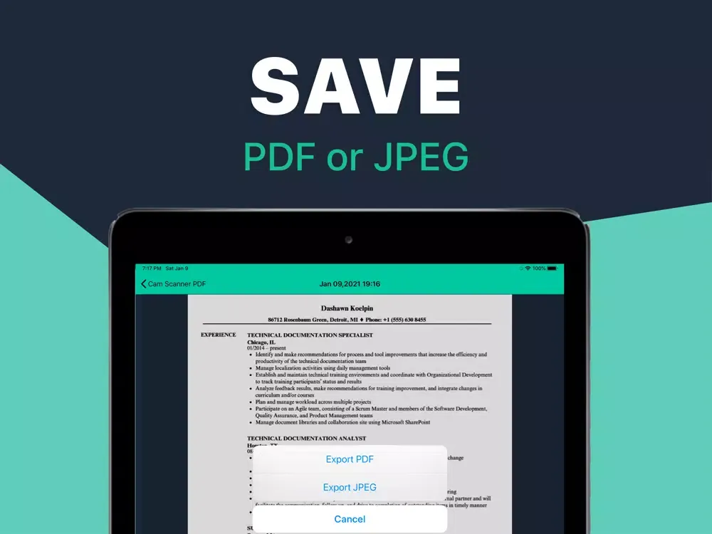 Document Scanner • PDF Scanner iPad  سکرین شاٹس