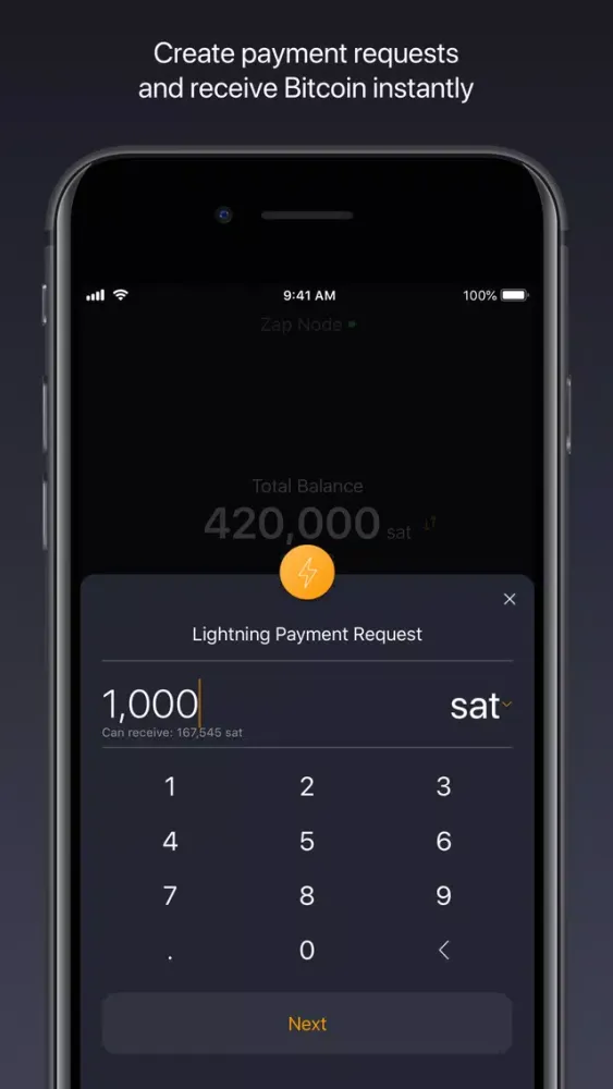 Zap: Bitcoin Lightning Wallet স্ক্রিনশট