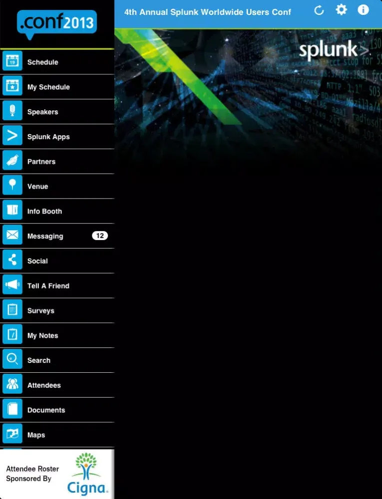 Capturas de tela do Splunk.conf2013 iPad 