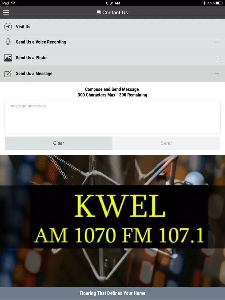 Ảnh chụp màn hình của KWEL Radio iPad 