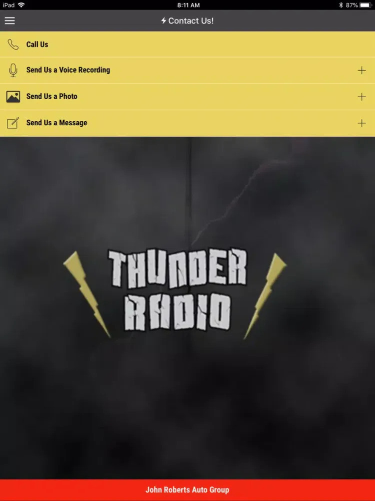 ภาพหน้าจอของ Thunder Radio iPad 
