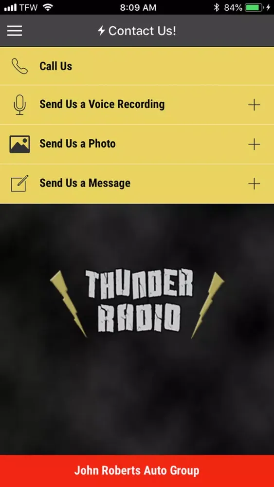 ภาพหน้าจอของ Thunder Radio