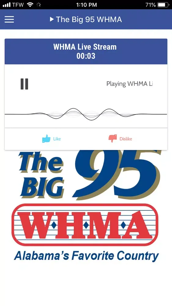 Capturas de tela do WHMA The Big 95
