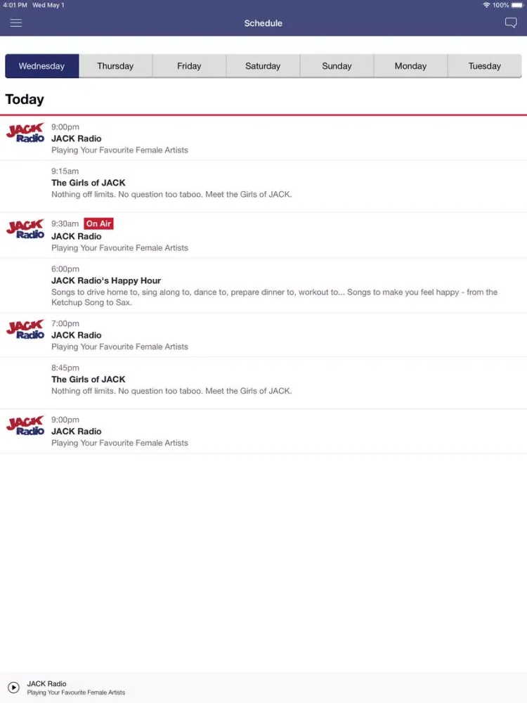 JACK Radio iPad  स्क्रीनशॉट
