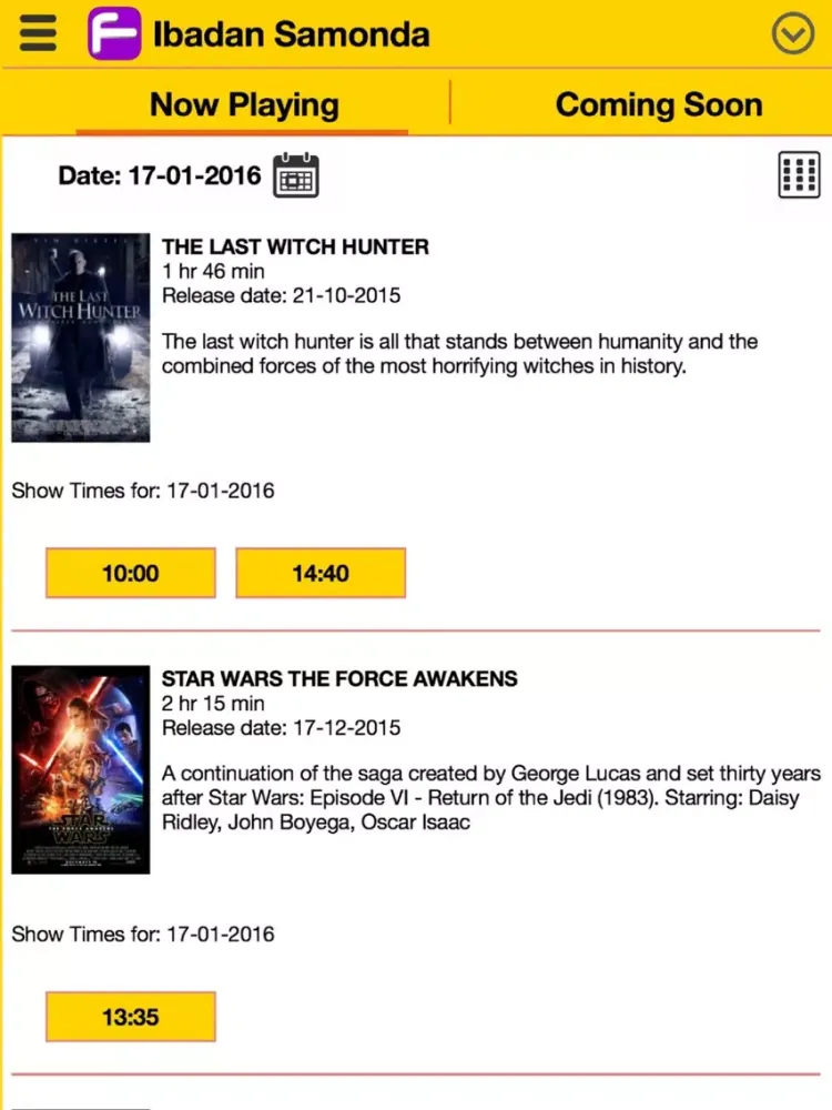 Capturas de pantalla de Filmhouse Cinemas iPad 