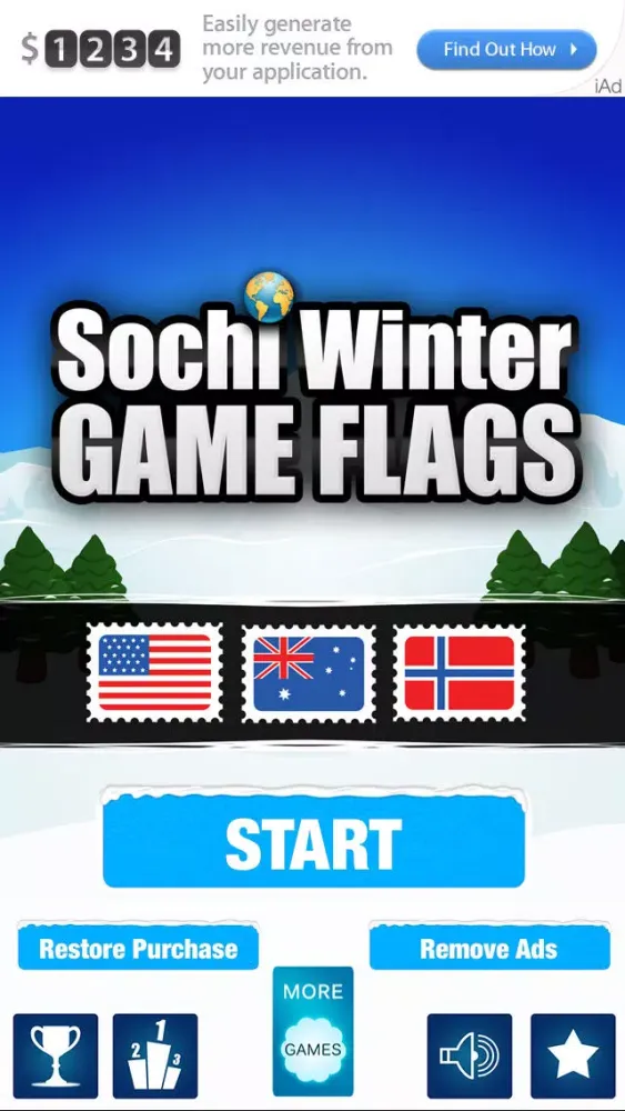 ภาพหน้าจอของ Sochi Winter Games Quiz - Guess the Competing Nations' Flags