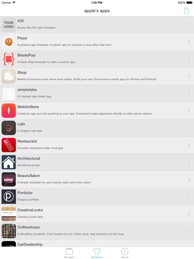 Zrzuty ekranu APP Maker CLA iPad 