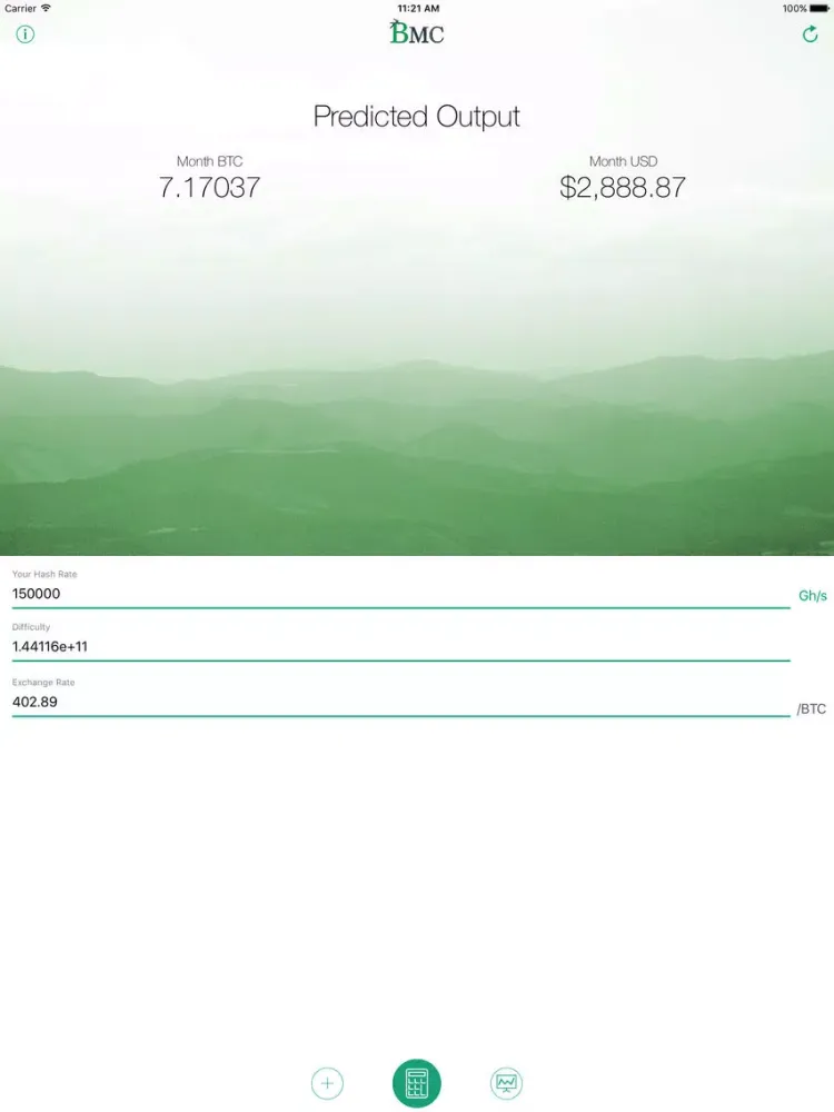 Capturas de tela do BMC- Bitcoin Mining Calculator iPad 