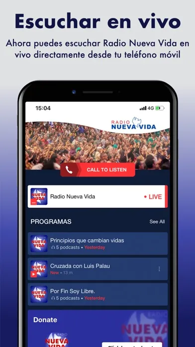 ภาพหน้าจอของ Radio Nueva Vida