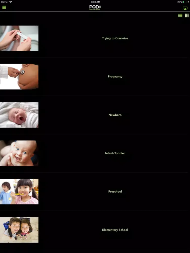 Parents on Demand Network iPad  Ekran Görüntüleri
