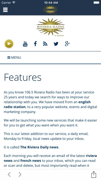 Zrzuty ekranu Riviera Radio News