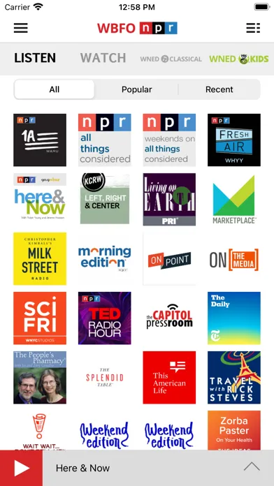 Capturas de pantalla de WBFO 88.7