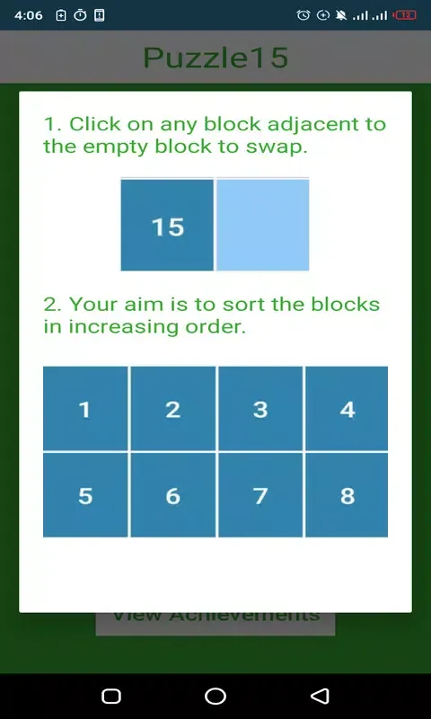 Tangkapan layar Puzzle 15