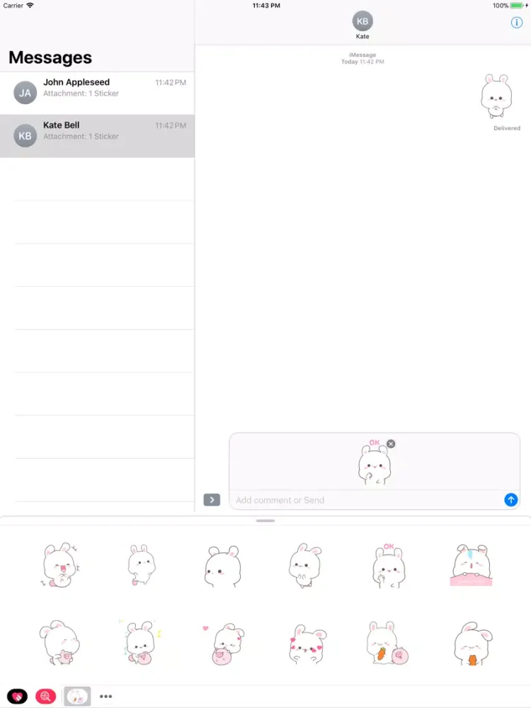 Tangkapan layar Bunny Wise Stickers Pack iPad 