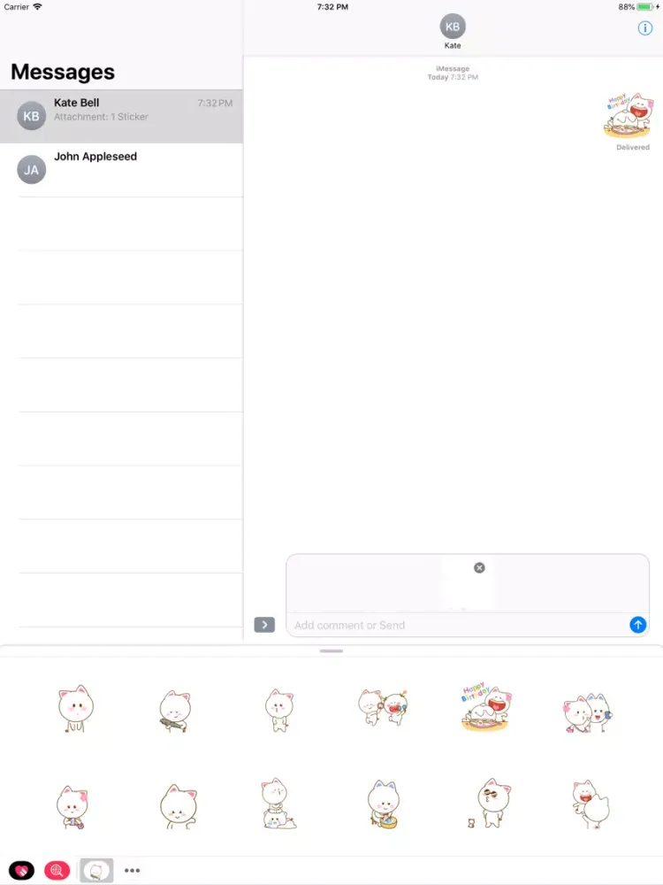 Screenshot di Cute Kitty Pinky Stickers iPad 