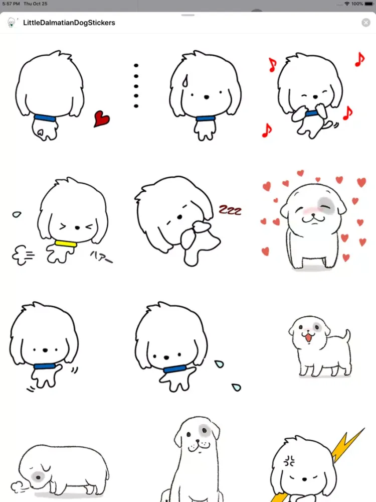 Little Dalmatian Dog Stickers iPad  Screenshots