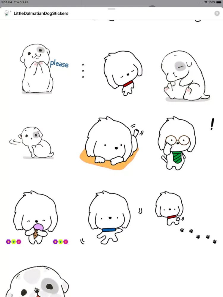 Little Dalmatian Dog Stickers iPad  Screenshots