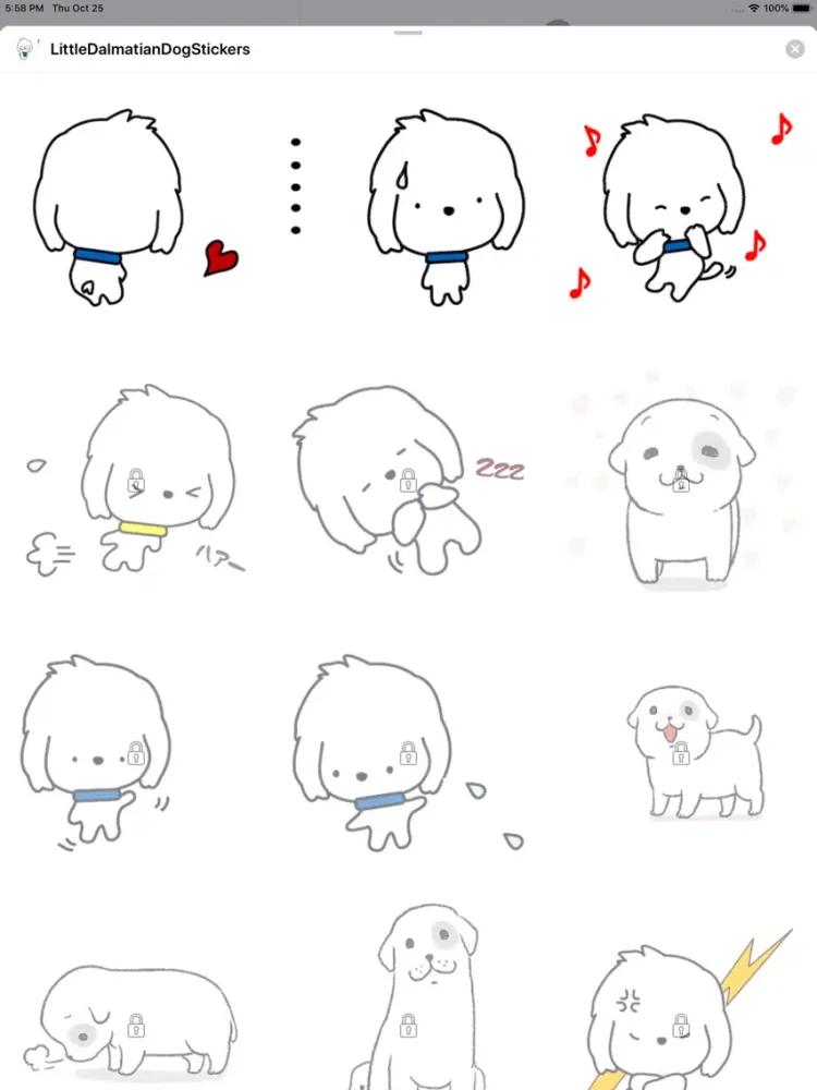 Little Dalmatian Dog Stickers iPad  Screenshots