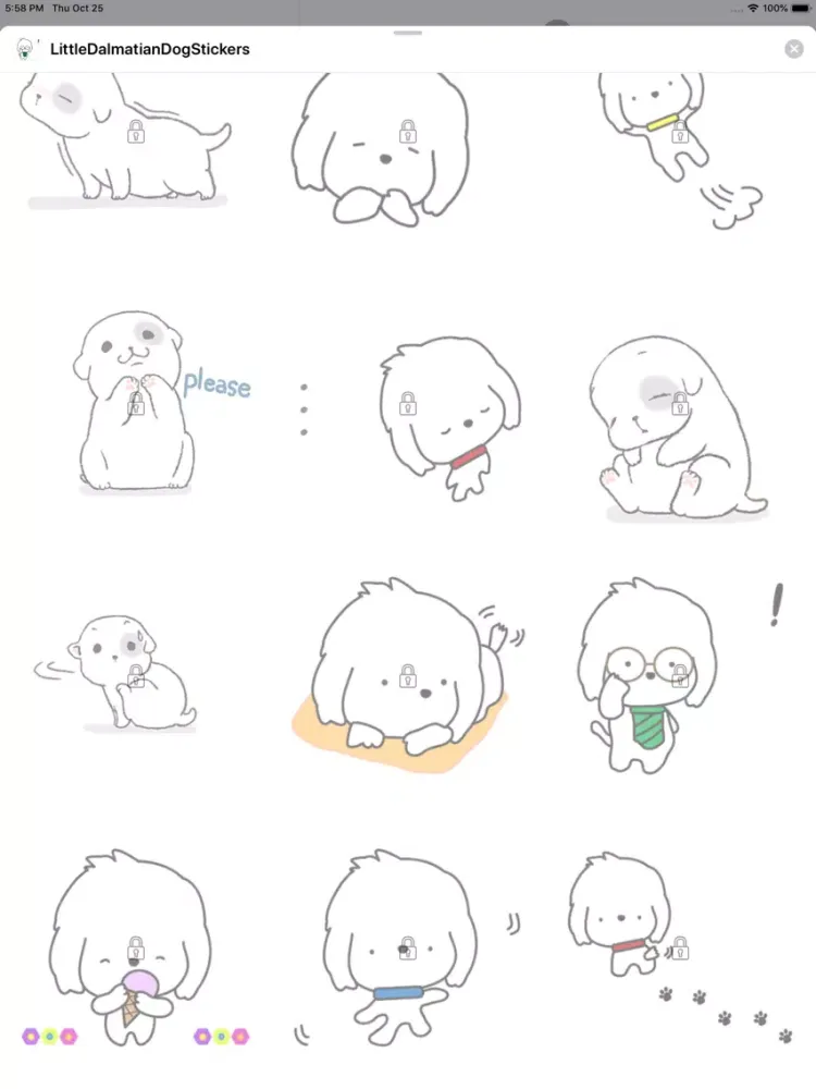 Little Dalmatian Dog Stickers iPad  Screenshots