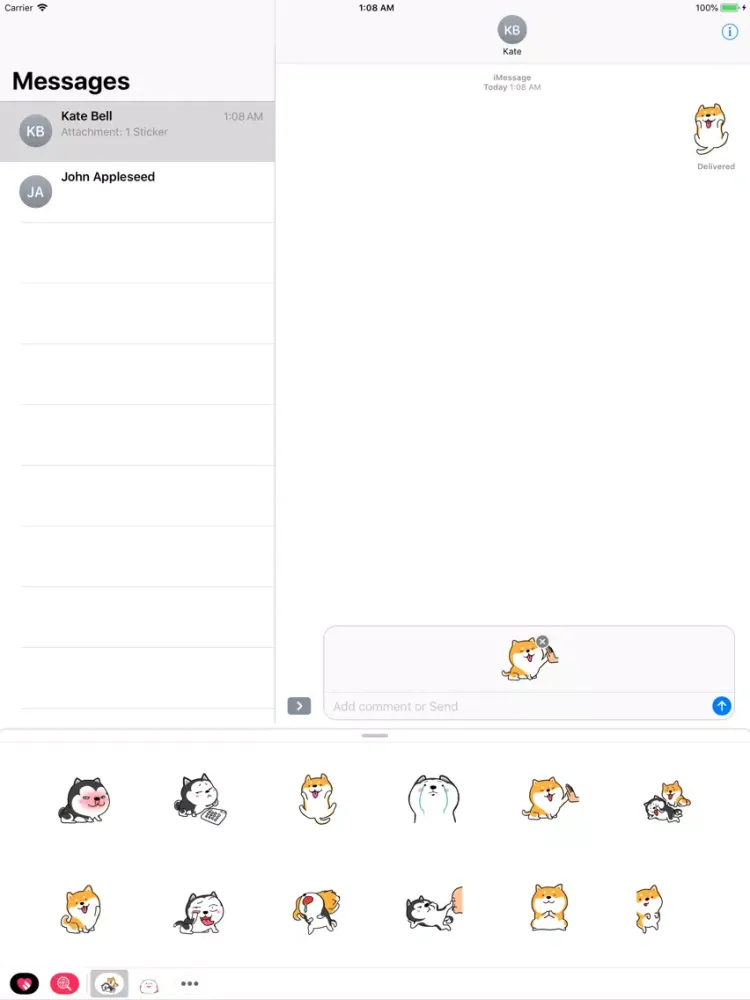 Capturas de pantalla de Cute Shiba Husky Friend Sticke iPad 