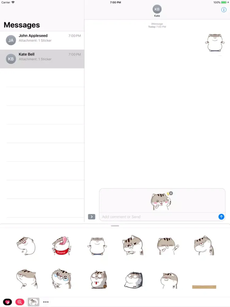 تصاویر Tabby Cat Cute Stickers Pack iPad 