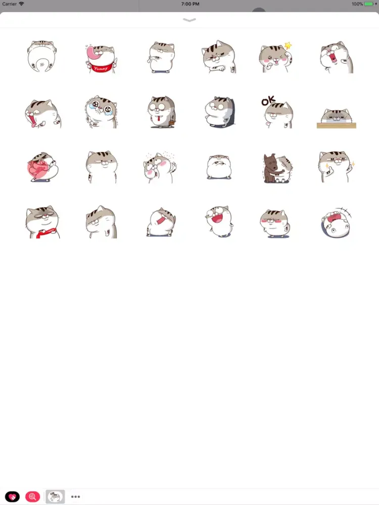 تصاویر Tabby Cat Cute Stickers Pack iPad 