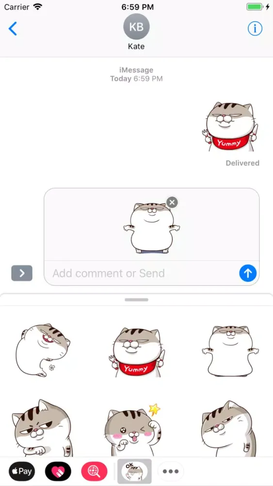 تصاویر Tabby Cat Cute Stickers Pack