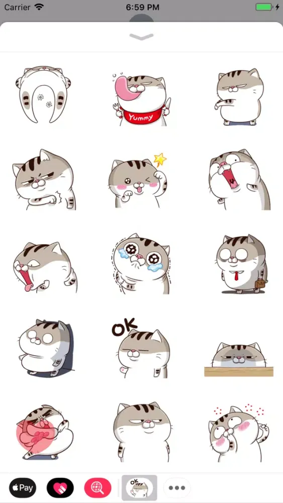 تصاویر Tabby Cat Cute Stickers Pack