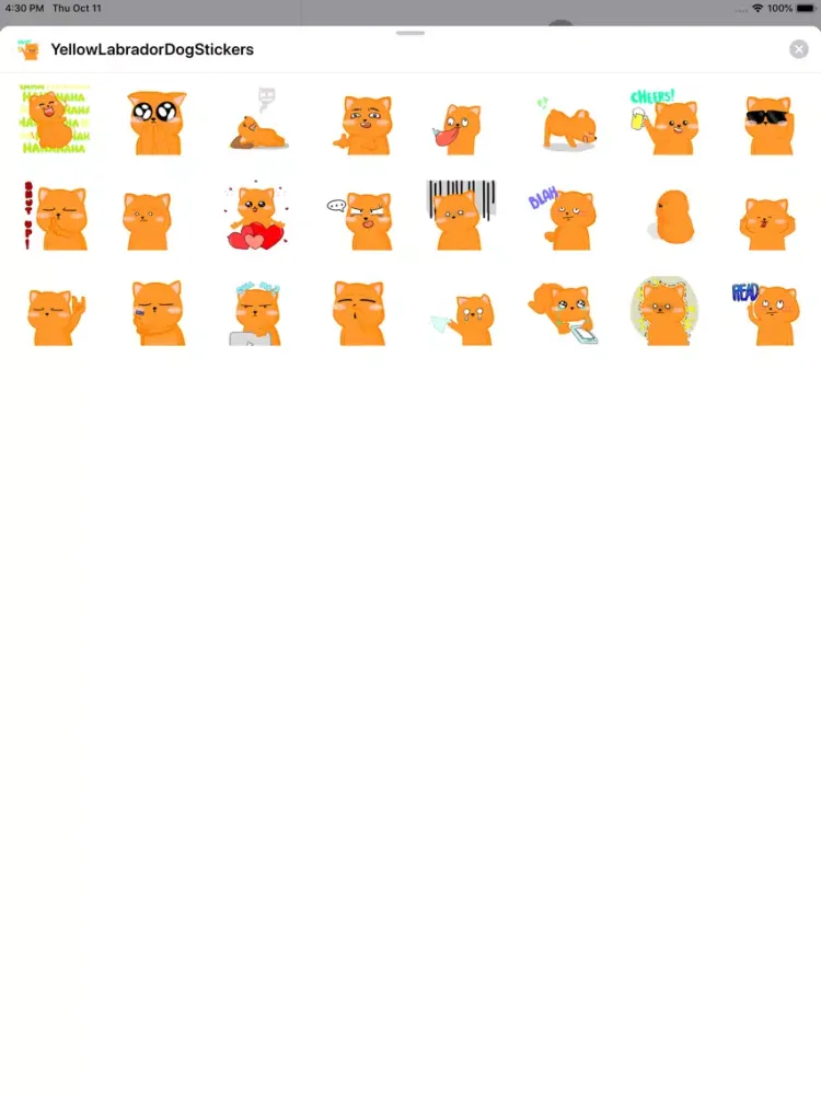 Tangkapan skrin Yellow Labrador Dog Stickers iPad 