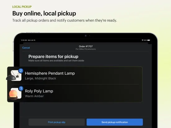 Shopify Point of Sale (POS) iPad  Screenshots