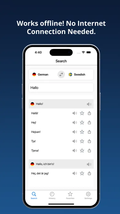 Tangkapan skrin German Swedish Dictionary +