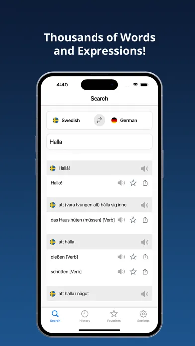 Tangkapan skrin German Swedish Dictionary +