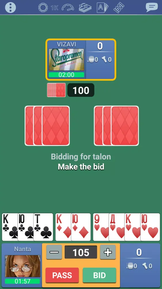 Thousand 1000 Online card game Screenshots
