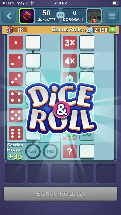 Capturas de pantalla de Dice-n-Roll online Yatzy